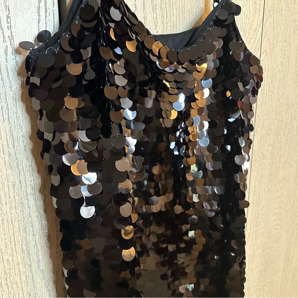 A New Day Black Sequined Spaghetti Strap Dress XXL NEW - Picture 3 of 7